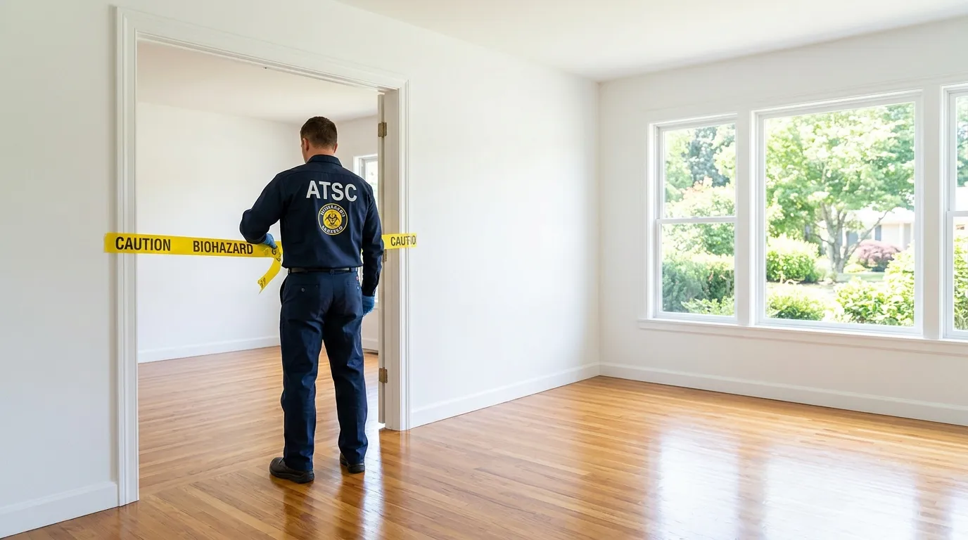 Certified biohazard cleanup crew performing Decomposition Cleanup in Natrona Heights